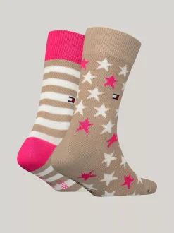 Bielizna & Skarpetki|Underwear & Socks*Tommy Hilfiger Zestaw 2 Par Skarpetek W Paski I Gwiazdki SAND COMBO