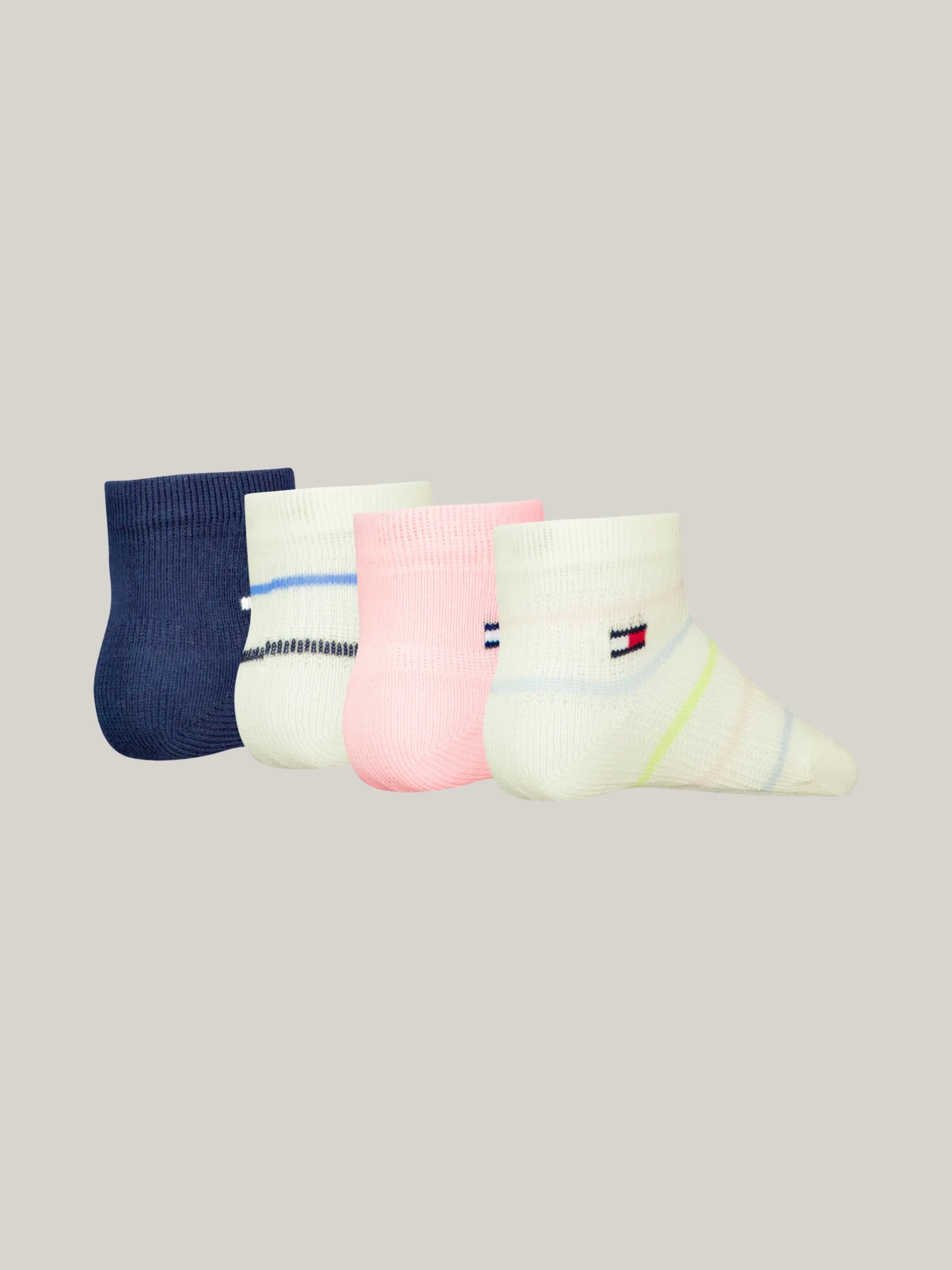 Bielizna & Skarpetki|Underwear & Socks*Tommy Hilfiger Zestaw 4 Par Skarpetek We Wzór W Paski PINK COMBO