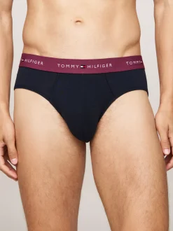 Bielizna|Obcisłe Bokserki*Tommy Hilfiger Zestaw 3 Par Slipów Z Paskiem Z Logo HERITAGE PLUM/UNITY BLUE/WHITE