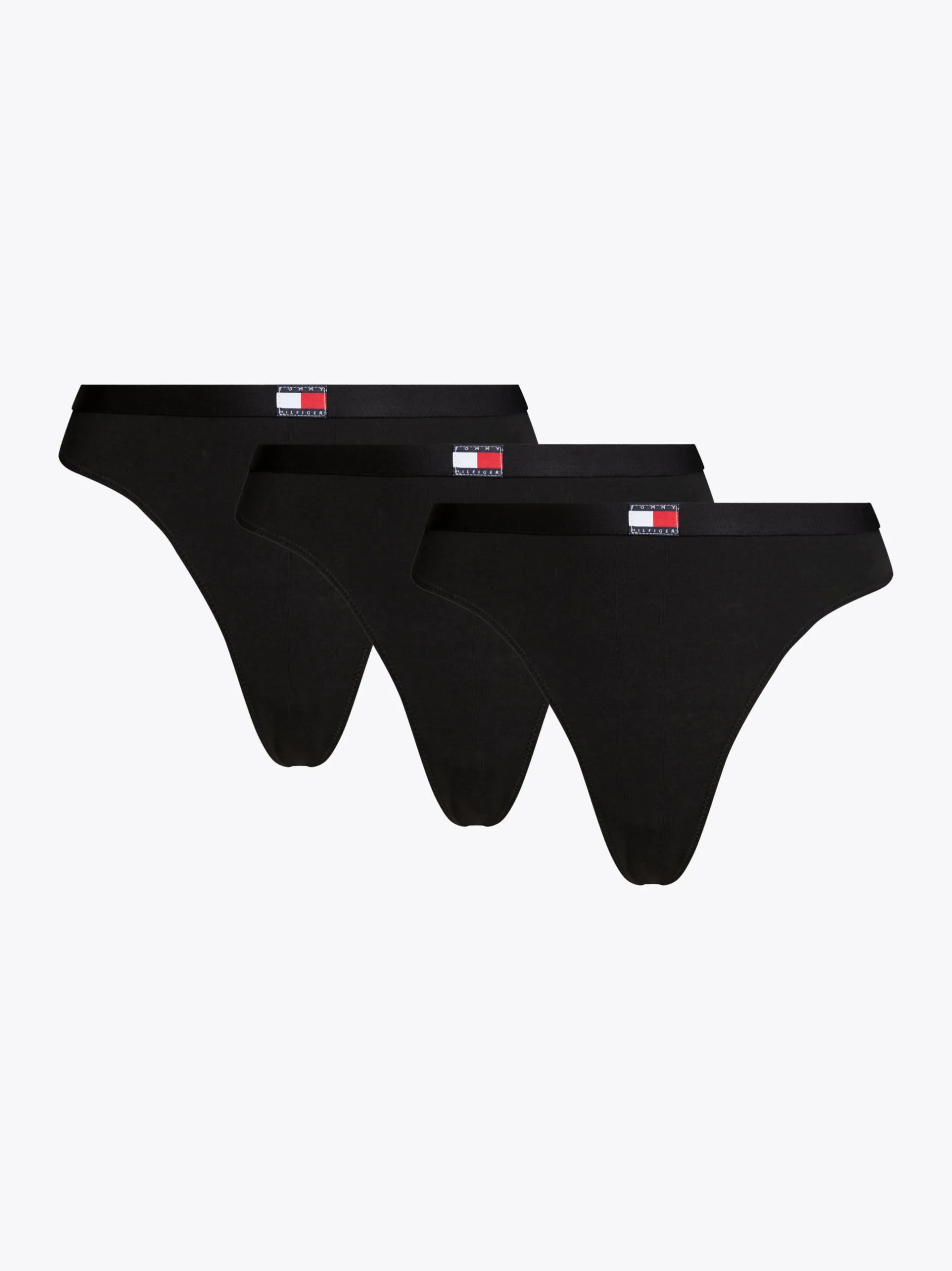 Figi|Bielizna*Tommy Hilfiger Zestaw 3 Par Thongów TH Heritage BLACK/ BLACK / BLACK