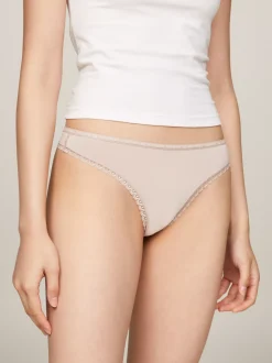 Figi|Bielizna*Tommy Hilfiger Zestaw 3 Par Thongów Z Kwiatową Koronką MINERALIZE/BALANCED BEIGE/PALE PINK