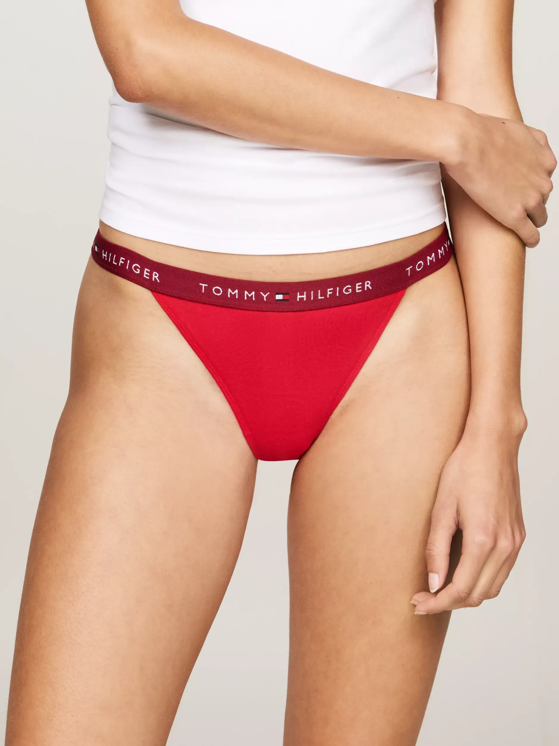 Figi|Bielizna*Tommy Hilfiger Zestaw 3 Par Thongów Z Logo BRIGHT BLUE/DEEP CRIM/BALLET PINK