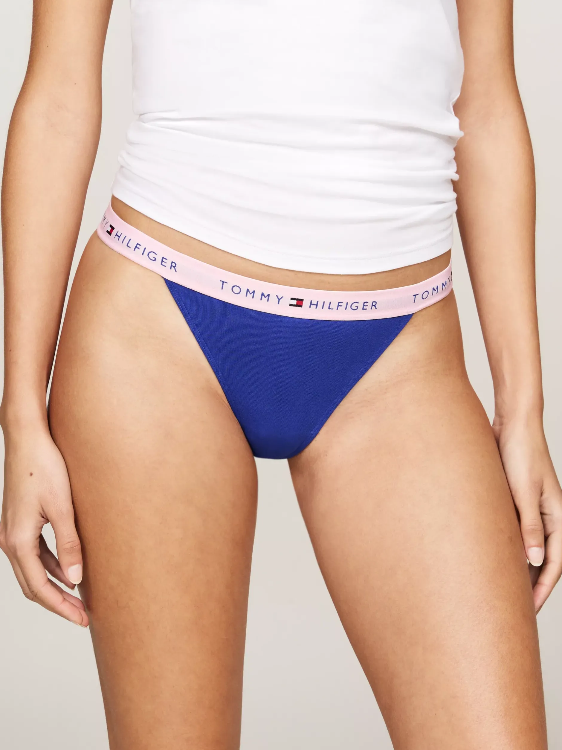 Figi|Bielizna*Tommy Hilfiger Zestaw 3 Par Thongów Z Logo BRIGHT BLUE/DEEP CRIM/BALLET PINK