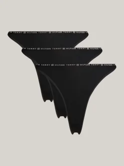Figi|Bielizna*Tommy Hilfiger Zestaw 3 Par Thongów Z Mikrofibry BLACK/ BLACK / BLACK