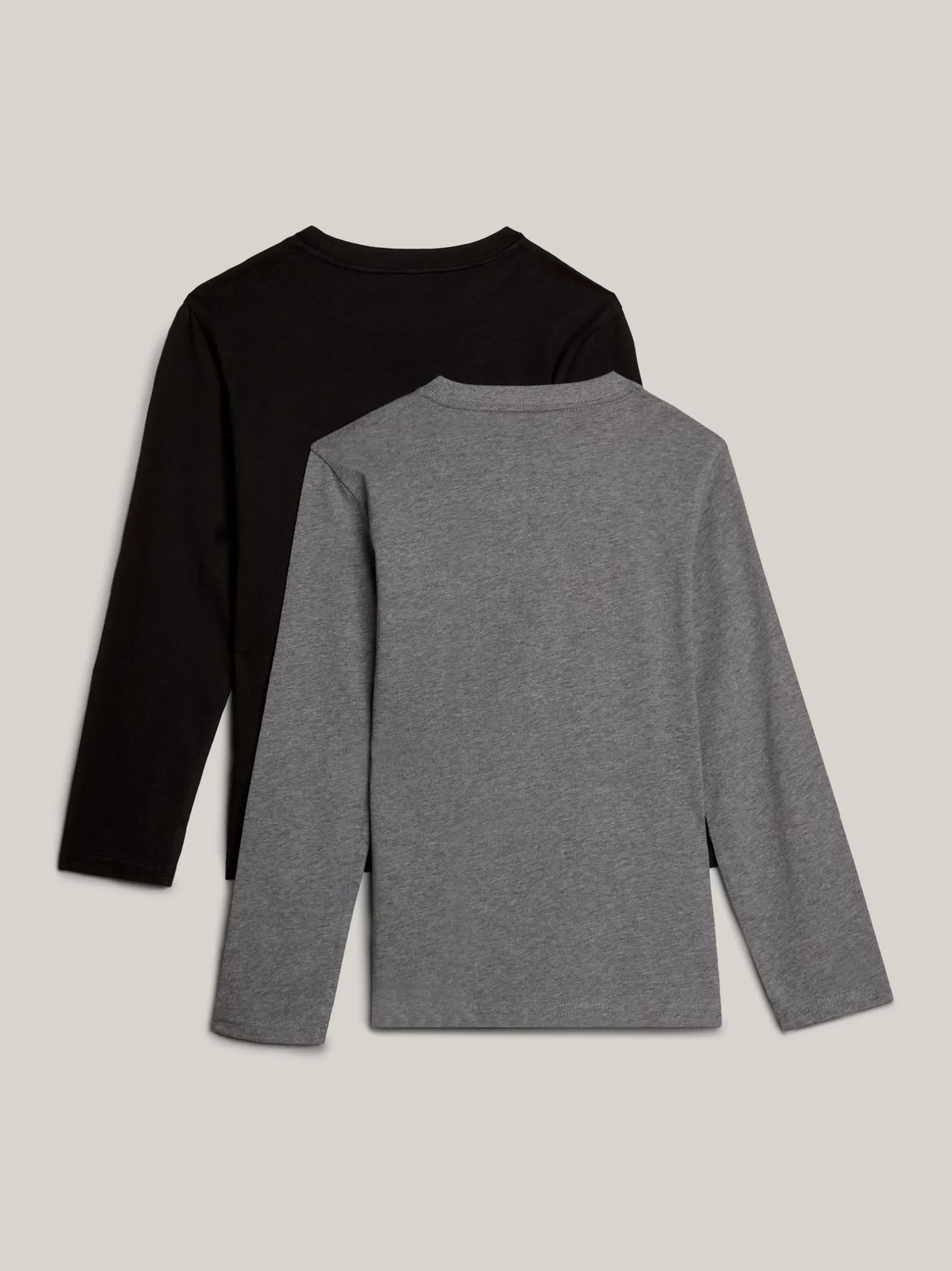 Underwear & Socks|T-Shirty I Koszulki Polo*Tommy Hilfiger Zestaw 2 T-shirtów Z Długim Rękawem I Flagą MEDIUM GREY HT/BLACK