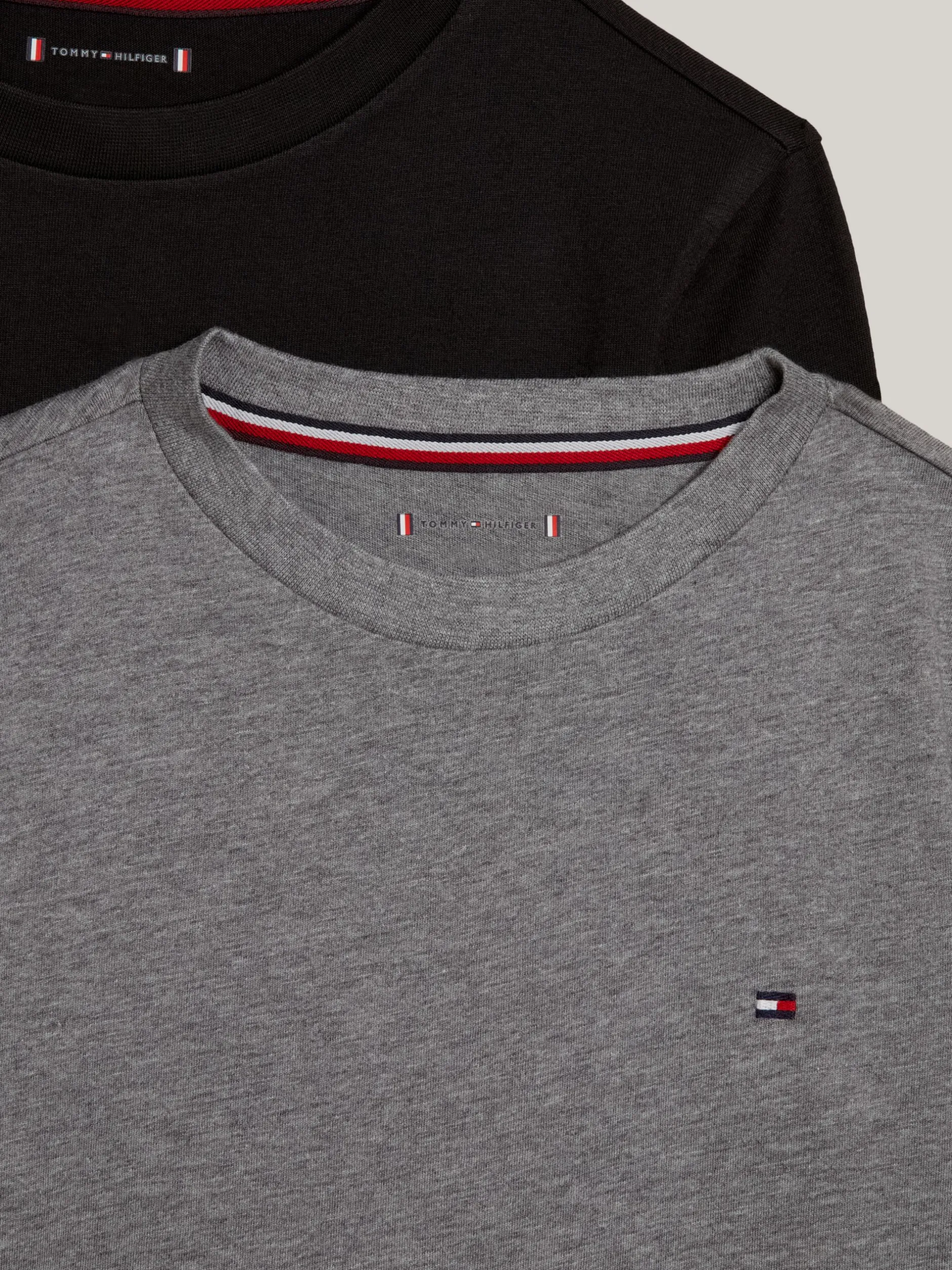 Underwear & Socks|T-Shirty I Koszulki Polo*Tommy Hilfiger Zestaw 2 T-shirtów Z Długim Rękawem I Flagą MEDIUM GREY HT/BLACK