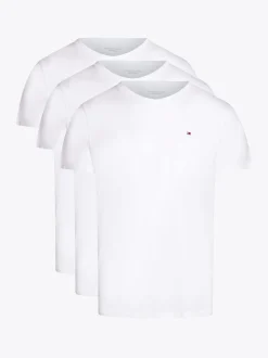 Stroje Domowe*Tommy Hilfiger Zestaw 3 T-shirtów Z Okrągłym Dekoltem WHITE/WHITE/WHITE