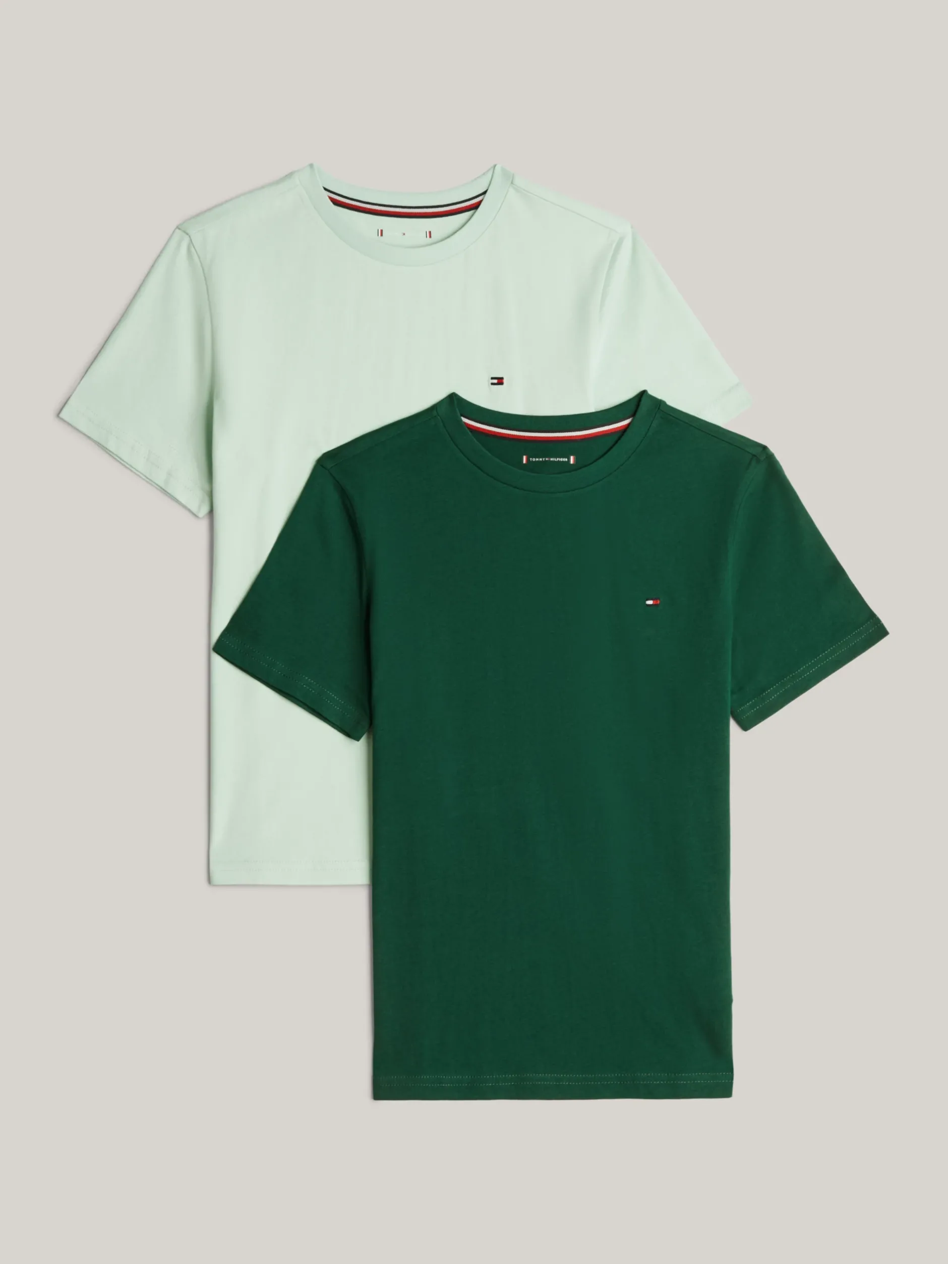 Underwear & Socks*Tommy Hilfiger Zestaw 2 T-shirtów Z Wyhaftowaną Flagą ORNAMENTAL GREEN/MINTY ESSENCE