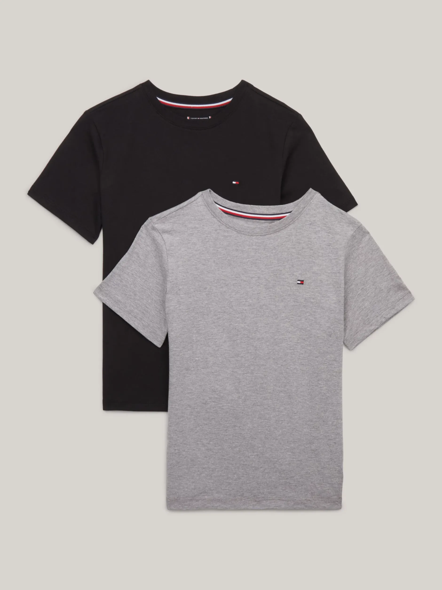 Underwear & Socks|T-Shirty I Koszulki Polo*Tommy Hilfiger Zestaw 2 T-shirtów Z Wyhaftowaną Flagą MEDIUM GREY HT/BLACK