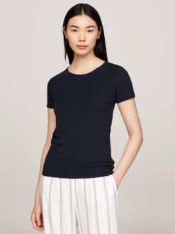 Stroje Domowe*Tommy Hilfiger Zestaw 2 T-shirtów Z Wyhaftowaną Flagą WHITE/ DESERT SKY