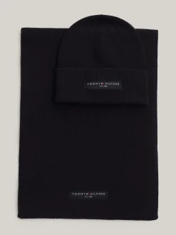 Czapki I Szaliki*Tommy Hilfiger Zestaw Podarunkowy Z Czapką Beanie I Szalikiem BLACK