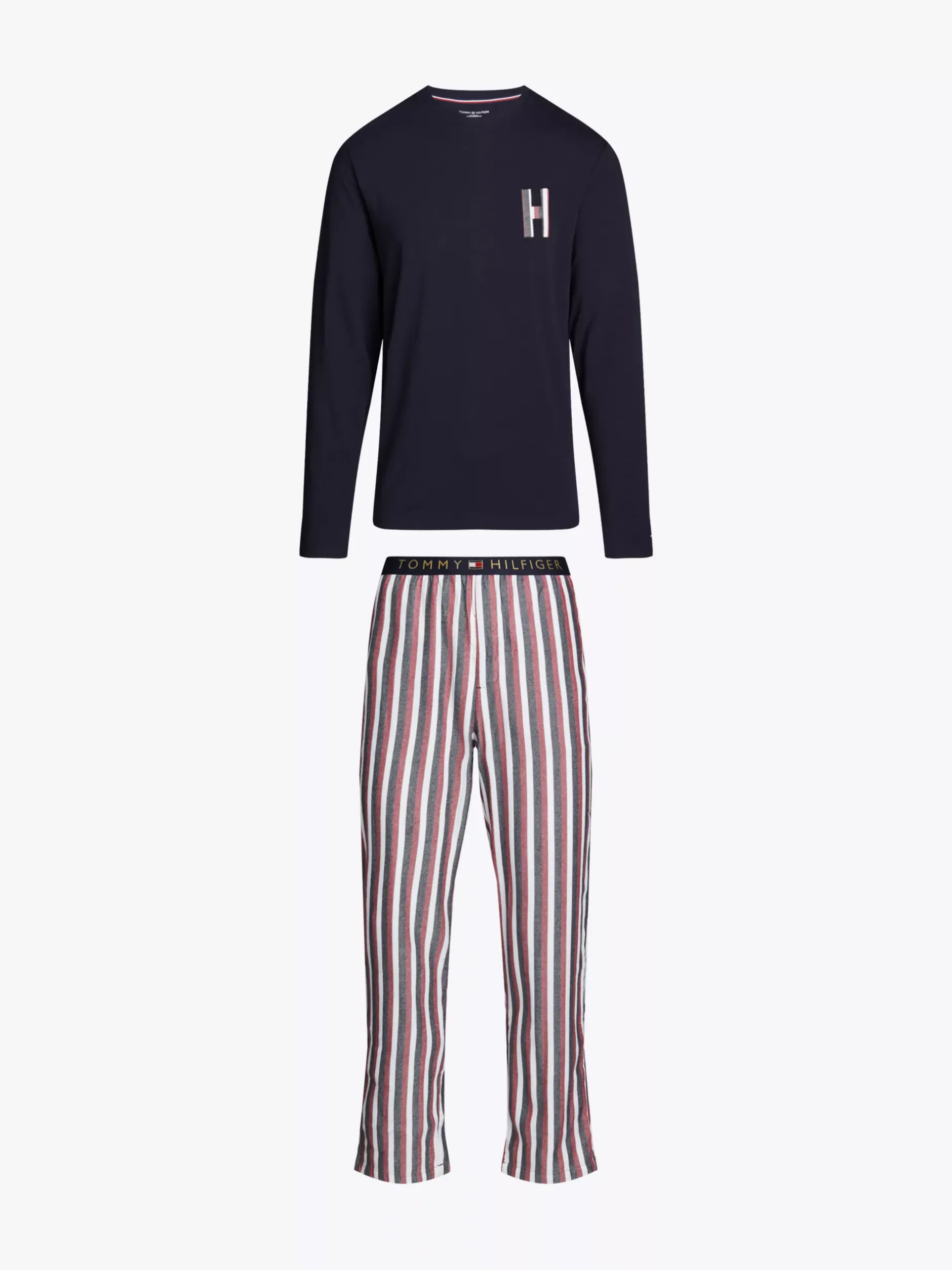 Piżamy*Tommy Hilfiger Zestaw Z Piżamą I Kapciami TH Original DESERT SKY / BOLD GLOBAL STRIPES