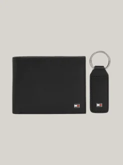 Portfele & Breloczki Do Kluczy*Tommy Hilfiger Zestaw Z Portfelem I Brelokiem Do Kluczy BLACK