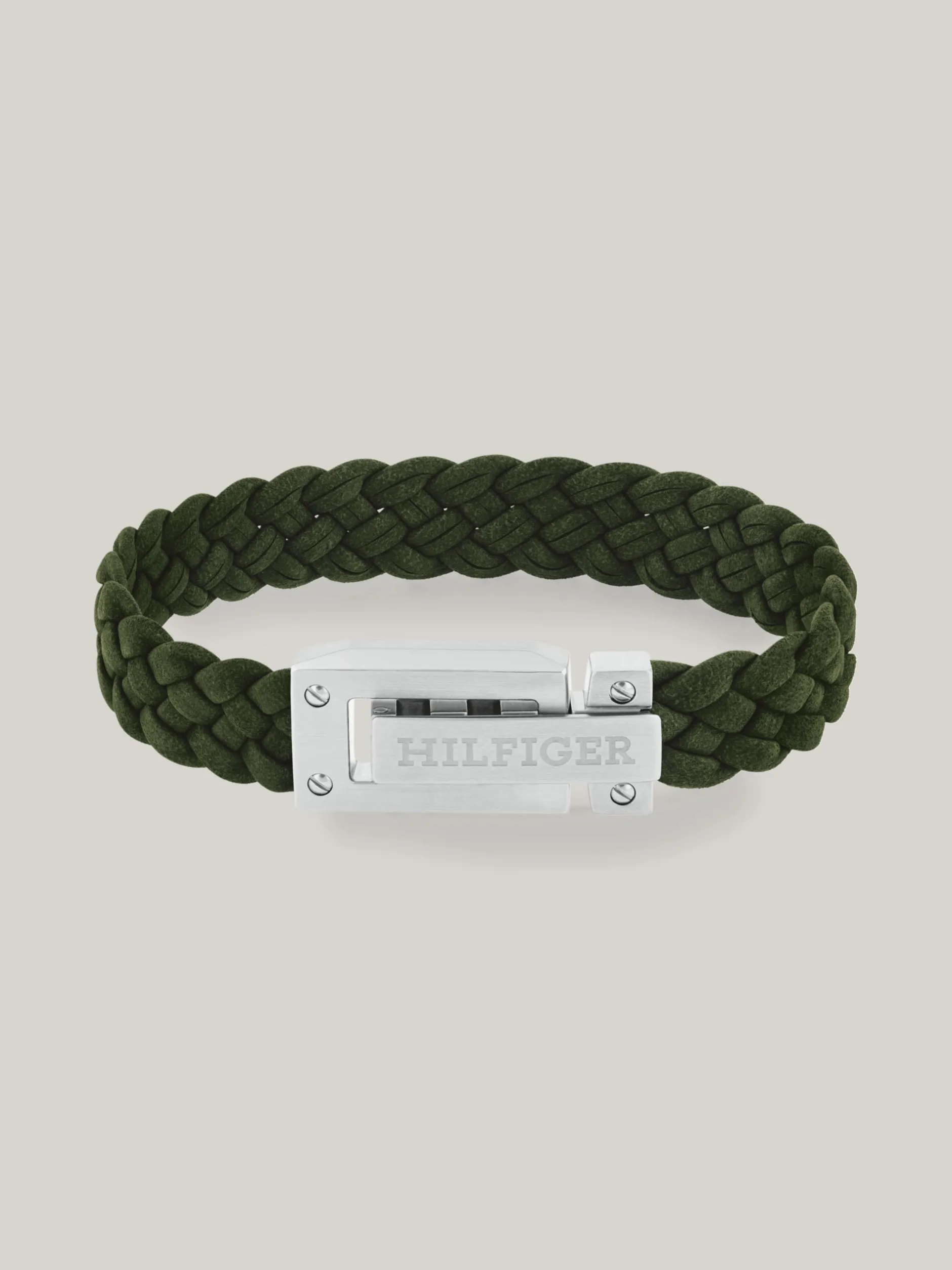 Biżuteria & Spinki Do Mankietów*Tommy Hilfiger Zielona Pleciona Bransoletka Z Zamszu GREEN
