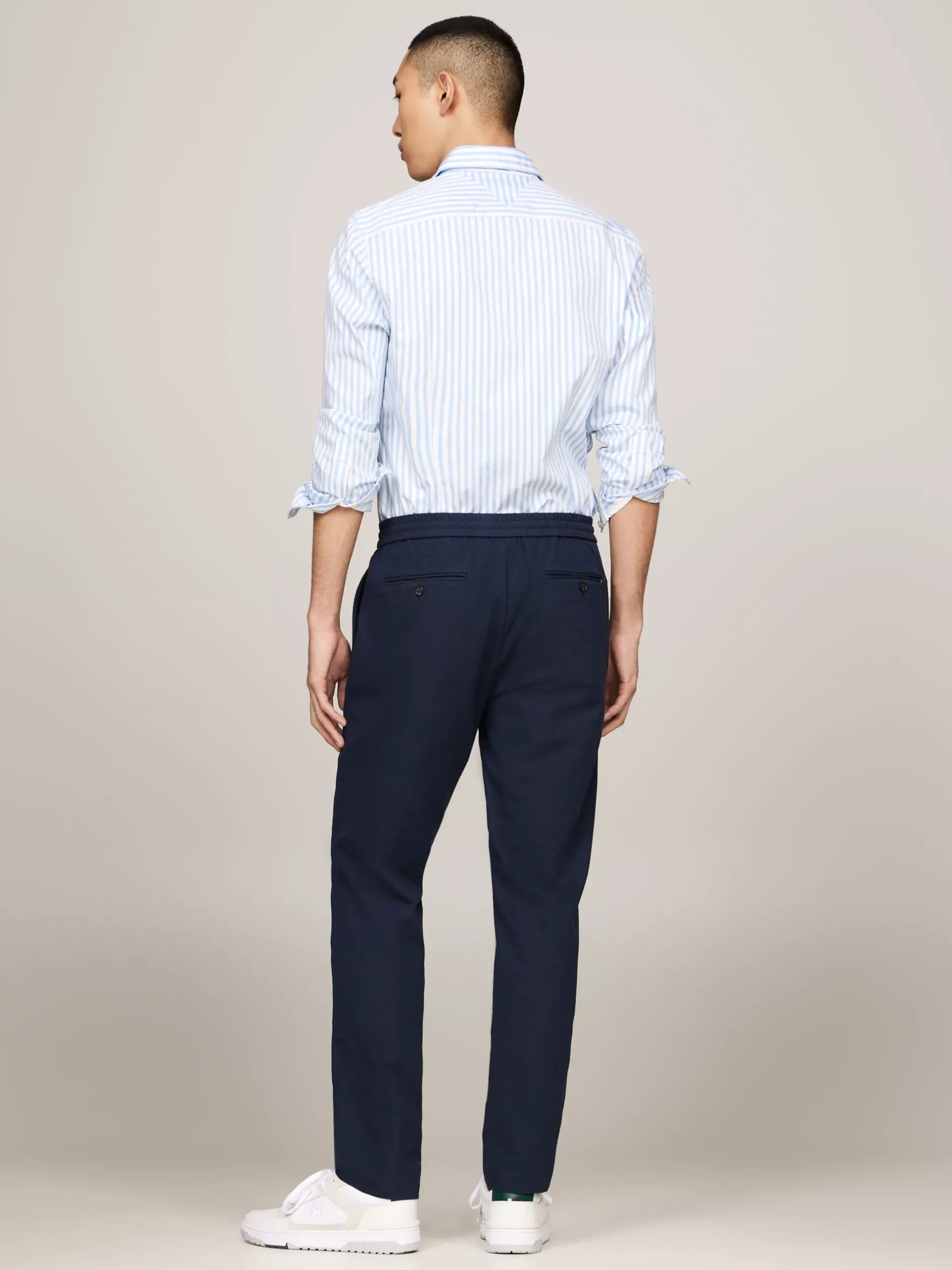 Spodnie*Tommy Hilfiger Zwężane Dwukolorowe Chinosy Harlem DESERT SKY